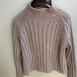 American Eagle Gray Ribbed Turtleneck Sweater